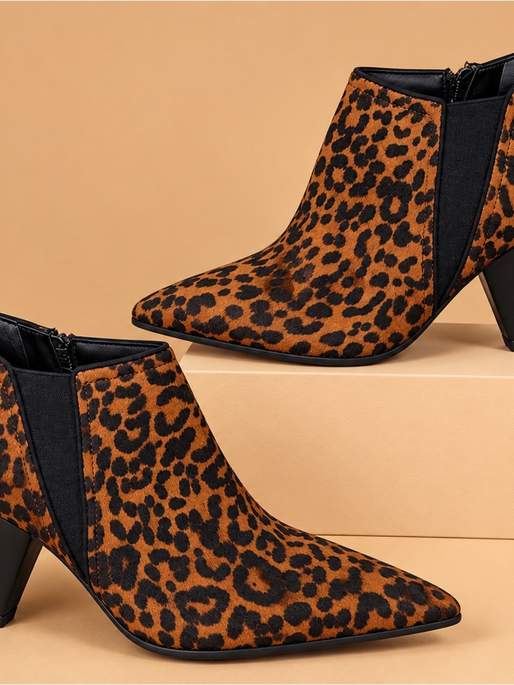 SARTO By Franco Sarto Leopard Print Ankle Booties - Brown & Black
